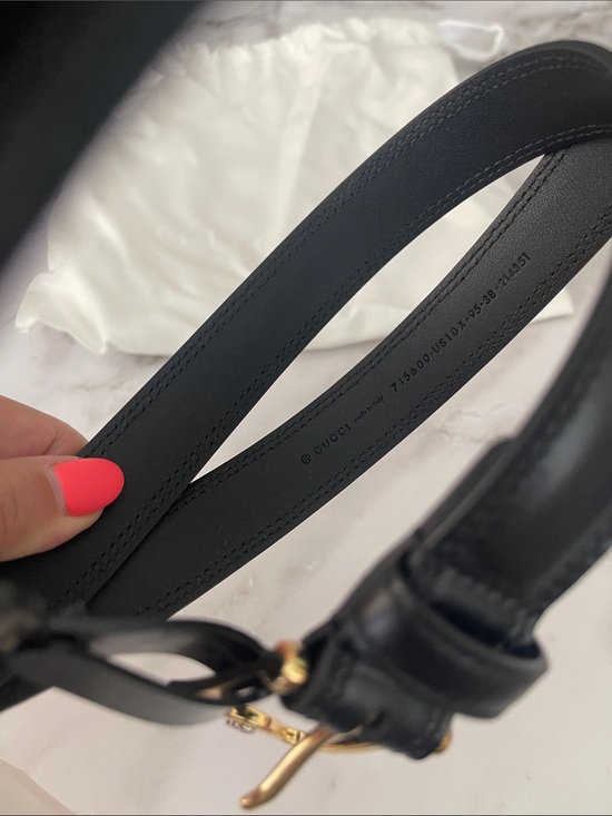 $1,185 New Authentic Gucci Black Leather Belt with Gold Buckle GG Logo size 95 main image 10